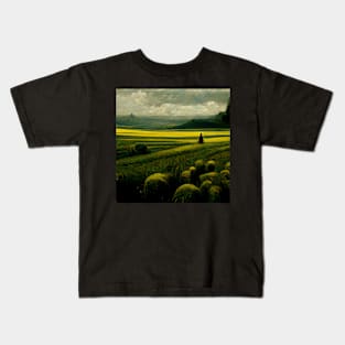 Peaceful Yellow Field | Gazing Kids T-Shirt